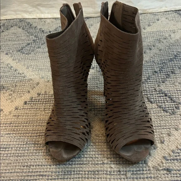 Vince Camuto Smoke Taupe Kidsuede Ankle Booties - Picture 4 of 10